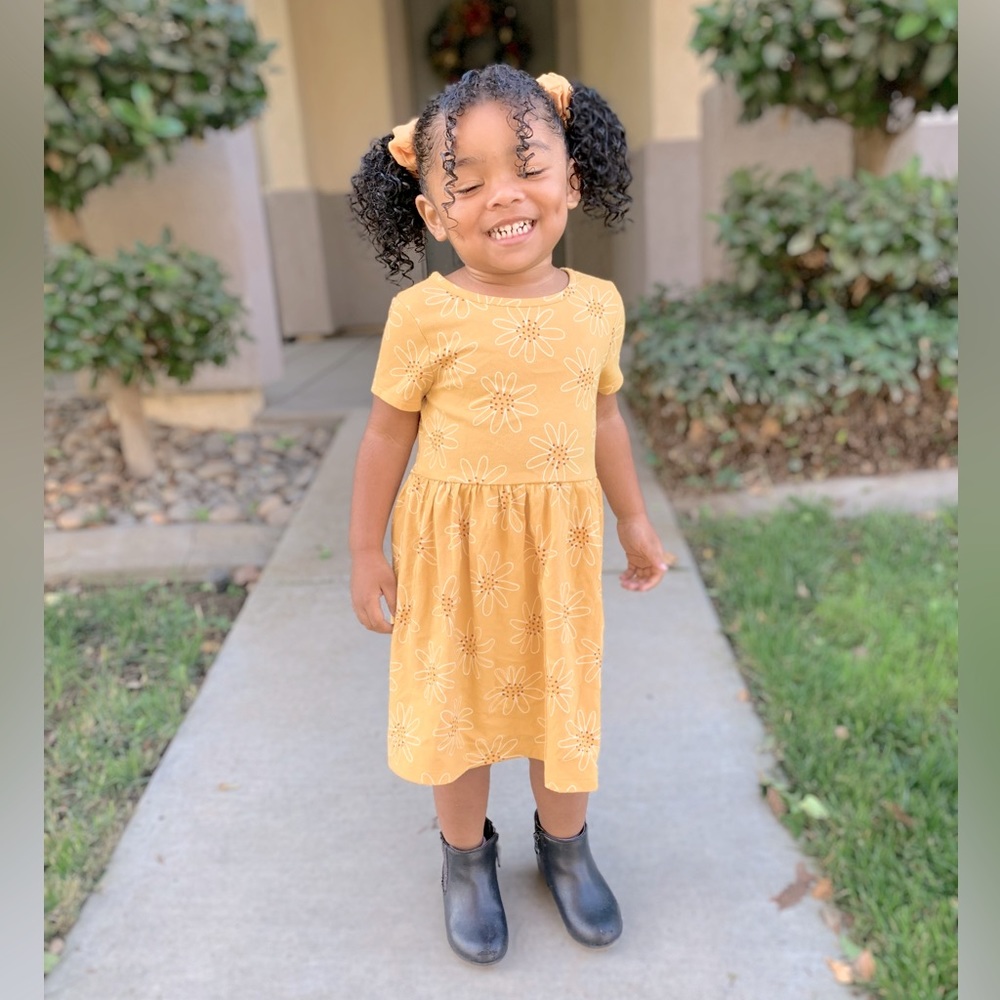 Yellow Floral Dress in Size 4T for Toddler Girl